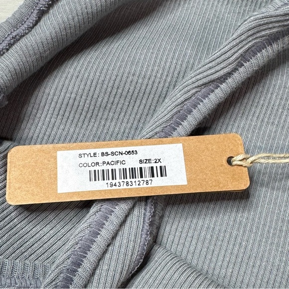 SKIMS Stretch Cotton Rib Bodysuit in Pacific 2X NWT - Picture 5 of 7